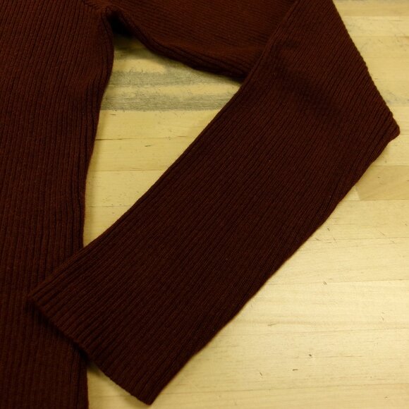 AGB Womens Ladies Maroon Burgundy Long Sleeve Pullover Tunic Sweater w/ Pockets - Picture 4 of 16